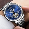 嘉年华（CARNVAL）手表男士全自动机械表时尚夜光多功能腕表(本色蓝面钢带)